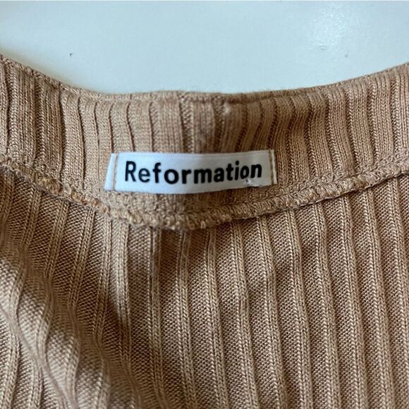 Reofrmation BEIGE Gellar Knit Top M - Picture 5 of 12